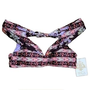 Becca floral cottage open back bikini top